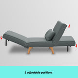 NNEDPE Sarantino Adjustable Chair Single Sofa Bed Faux Linen - Dark Grey