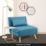 NNEDPE Sarantino Adjustable Corner Sofa 1 Seater Lounge Linen Bed Seat - Blue