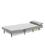 NNEDPE Sarantino Adjustable Chair Single Sofa Bed Faux Velvet - Light Grey