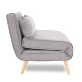 NNEDPE Sarantino Adjustable Chair Single Sofa Bed Faux Velvet - Light Grey