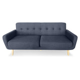 NNEDPE Sarantino 6-Seater Linen Sofa Set Couch Futon - Dark Grey