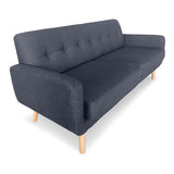 NNEDPE Sarantino 6-Seater Linen Sofa Set Couch Futon - Dark Grey