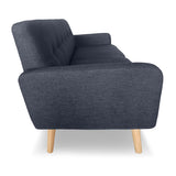 NNEDPE Sarantino 6-Seater Linen Sofa Set Couch Futon - Dark Grey