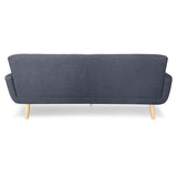 NNEDPE Sarantino 6-Seater Linen Sofa Set Couch Futon - Dark Grey