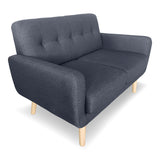 NNEDPE Sarantino 6-Seater Linen Sofa Set Couch Futon - Dark Grey