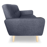 NNEDPE Sarantino 6-Seater Linen Sofa Set Couch Futon - Dark Grey