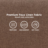 NNEDPE Sarantino 3 Seater Modular Linen Fabric Sofa Bed Couch Futon - Brown