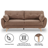 NNEDPE Sarantino 3 Seater Modular Linen Fabric Sofa Bed Couch Futon - Brown