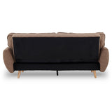 NNEDPE Sarantino 3 Seater Modular Linen Fabric Sofa Bed Couch Futon - Brown