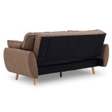 NNEDPE Sarantino 3 Seater Modular Linen Fabric Sofa Bed Couch Futon - Brown