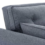 NNEDPE Sarantino 3 Seater Modular Linen Fabric Wood Sofa Bed Couch- Dark Grey