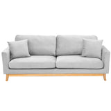 NNEDPE Sarantino 3 Seater Faux Velvet Sofa Bed Couch Furniture Light Grey