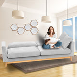 NNEDPE Sarantino 3 Seater Faux Velvet Sofa Bed Couch Furniture Light Grey