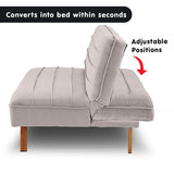 NNEDPE Sarantino 3 Seater Modular Linen Fabric Sofa Bed Couch Futon - Beige