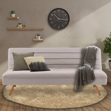 NNEDPE Sarantino 3 Seater Modular Linen Fabric Sofa Bed Couch Futon - Beige