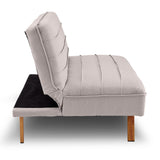 NNEDPE Sarantino 3 Seater Modular Linen Fabric Sofa Bed Couch Futon - Beige