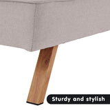 NNEDPE Sarantino 3 Seater Modular Linen Fabric Sofa Bed Couch Futon - Beige