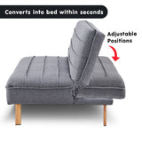 NNEDPE Sarantino 3 Seater Modular Linen Fabric Sofa Bed Couch - Dark Grey