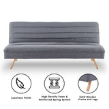 NNEDPE Sarantino 3 Seater Modular Linen Fabric Sofa Bed Couch - Dark Grey