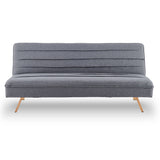 NNEDPE Sarantino 3 Seater Modular Linen Fabric Sofa Bed Couch - Dark Grey