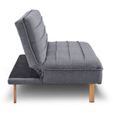 NNEDPE Sarantino 3 Seater Modular Linen Fabric Sofa Bed Couch - Dark Grey