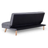 NNEDPE Sarantino 3 Seater Modular Linen Fabric Sofa Bed Couch - Dark Grey