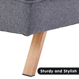 NNEDPE Sarantino 3 Seater Modular Linen Fabric Sofa Bed Couch - Dark Grey