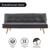 NNEDPE Sarantino 3 Seater Linen Sofa Bed Couch Lounge Futon - Dark Grey