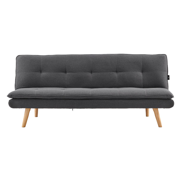 NNEDPE Sarantino 3 Seater Linen Sofa Bed Couch Lounge Futon - Dark Grey