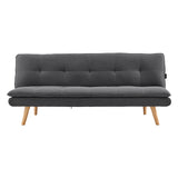 NNEDPE Sarantino 3 Seater Linen Sofa Bed Couch Lounge Futon - Dark Grey
