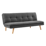 NNEDPE Sarantino 3 Seater Linen Sofa Bed Couch Lounge Futon - Dark Grey