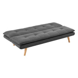 NNEDPE Sarantino 3 Seater Linen Sofa Bed Couch Lounge Futon - Dark Grey