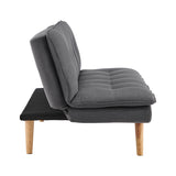 NNEDPE Sarantino 3 Seater Linen Sofa Bed Couch Lounge Futon - Dark Grey