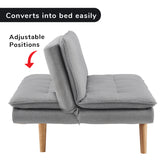 NNEDPE Sarantino 3 Seater Linen Couch Sofa Bed Lounge Futon - Light Grey