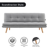 NNEDPE Sarantino 3 Seater Linen Couch Sofa Bed Lounge Futon - Light Grey