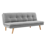 NNEDPE Sarantino 3 Seater Linen Couch Sofa Bed Lounge Futon - Light Grey
