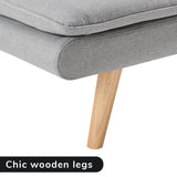 NNEDPE Sarantino 3 Seater Linen Couch Sofa Bed Lounge Futon - Light Grey