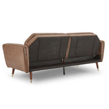NNEDPE Sarantino Faux Velvet Tufted Sofa Bed Couch Futon - Brown