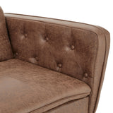 NNEDPE Sarantino Faux Velvet Tufted Sofa Bed Couch Futon - Brown