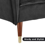 NNEDPE Sarantino Faux Velvet Tufted Sofa Bed Couch Futon - Black