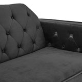 NNEDPE Sarantino Faux Velvet Tufted Sofa Bed Couch Futon - Black
