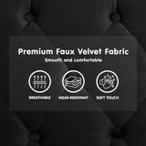 NNEDPE Sarantino Faux Velvet Tufted Sofa Bed Couch Futon - Black