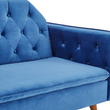 NNEDPE Sarantino Faux Velvet Sofa Bed Couch Furniture Lounge Suite Futon Blue