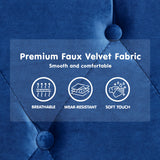NNEDPE Sarantino Faux Velvet Sofa Bed Couch Furniture Lounge Suite Futon Blue