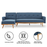NNEDPE Sarantino 3-Seater Corner Sofa Bed with Chaise Lounge - Blue
