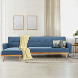 NNEDPE Sarantino 3-Seater Corner Sofa Bed with Chaise Lounge - Blue