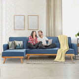 NNEDPE Sarantino 3-Seater Corner Sofa Bed with Chaise Lounge - Blue