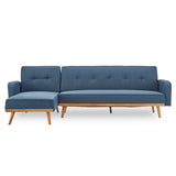 NNEDPE Sarantino 3-Seater Corner Sofa Bed with Chaise Lounge - Blue