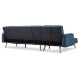 NNEDPE Sarantino 3-Seater Corner Sofa Bed with Chaise Lounge - Blue