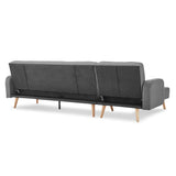 NNEDPE Sarantino 3-Seater Corner Sofa Bed with Chaise Lounge - Dark Grey